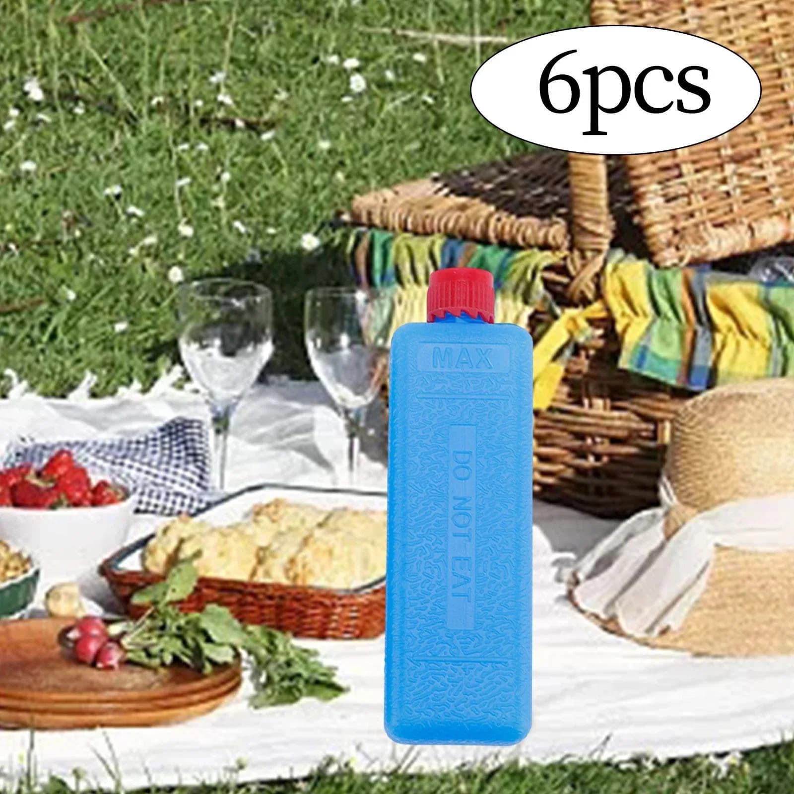 6-12PCS Eisblöcke, wiederverwendbare rechteckige Kühlakkus für Gefrierfach, für Outdoor-Camping, Picknicks, Grillfeste, Reisen