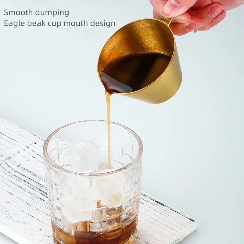 304 Edelstahl-Kaffeekonzentratbecher mit Skala, kleiner Milchmessbecher, Espressomessbecher, Küchenhelfer-Becher