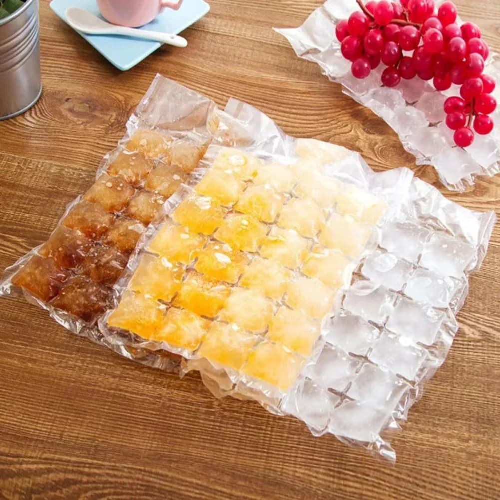 10-100pcs/pack Einweg-Eisbeutel, Gitter-Eiswürfelform für die Bar, selbstverschließender Eisbeutel, Eiswürfelbeutel, essbare Eiswürfel