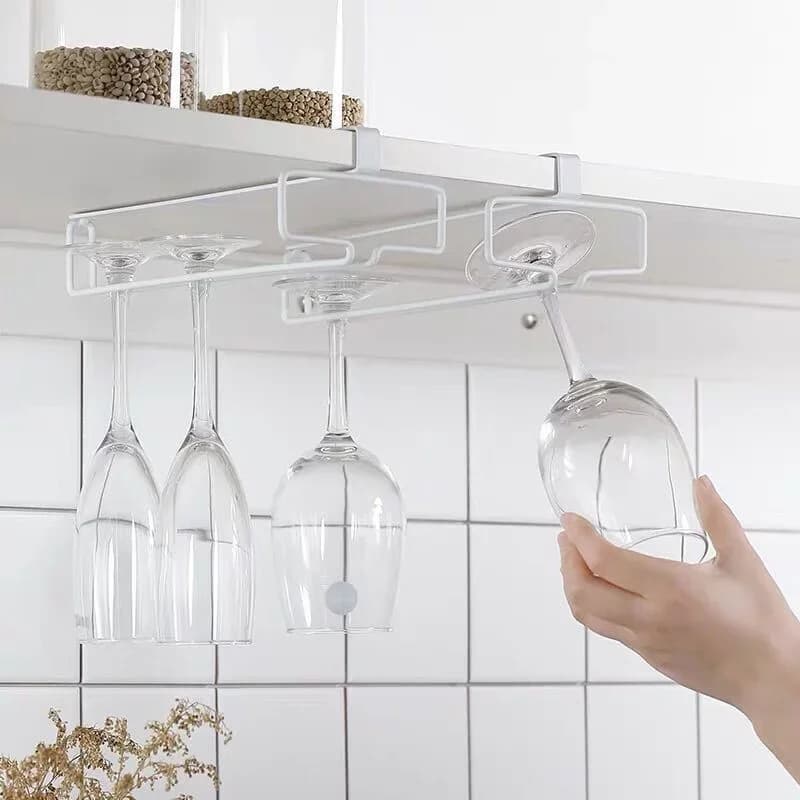 Hängendes Weinglas-Aufbewahrungsregal, Haushaltsregal für hohe Gläser ohne Bohren, umgedrehter Abtropfständer
