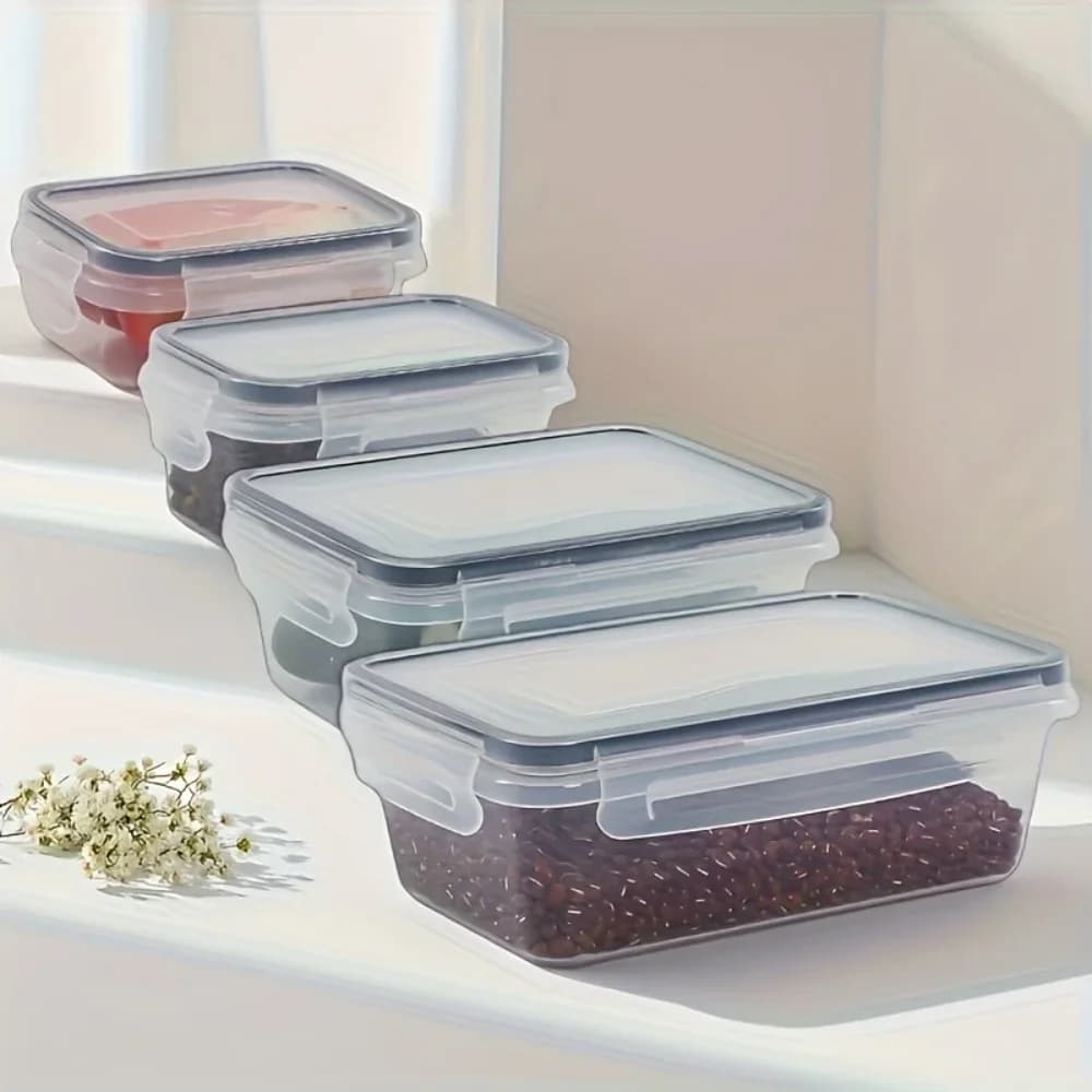8-teilige BPA-freie luftdichte Lebensmittelbehälter mit Verschlussdeckeln - mikrowellen-/gefriergeeignetes PP-Kunststoff-Aufbewahrungsset für Trockenwaren/Obst/Gemüse