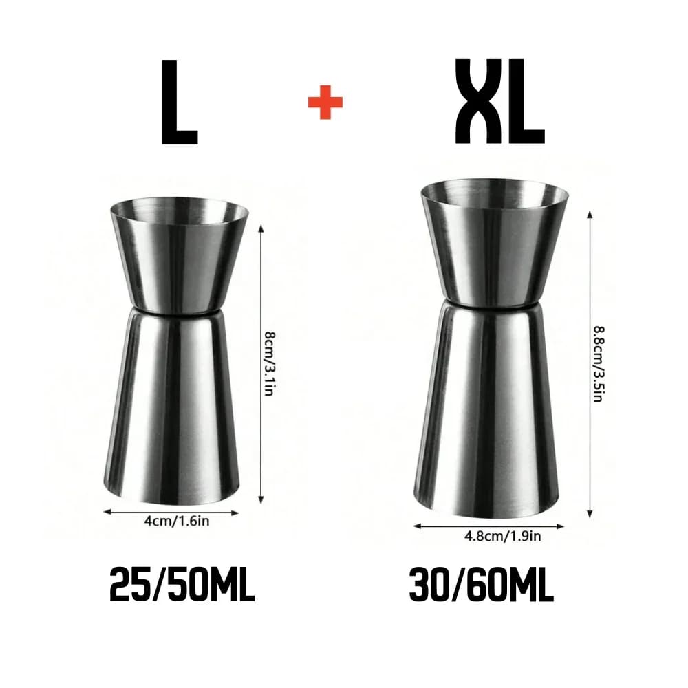 Messbecher aus Edelstahl, Cocktail-Shaker, Jigger, Doppel-Shot, Alkohol-Messbecher, Mischflasche, Party-Bar-Tool
