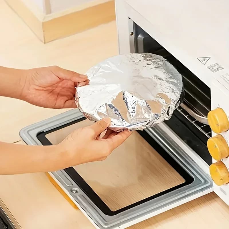 10/100pcs Aluminiumfolien-Abdeckung, hitzebeständiger Isolierdeckel für Schüsseln und Teller, hält Lebensmittel warm und frisch, Frischhaltefolie in Lebensmittelqualität