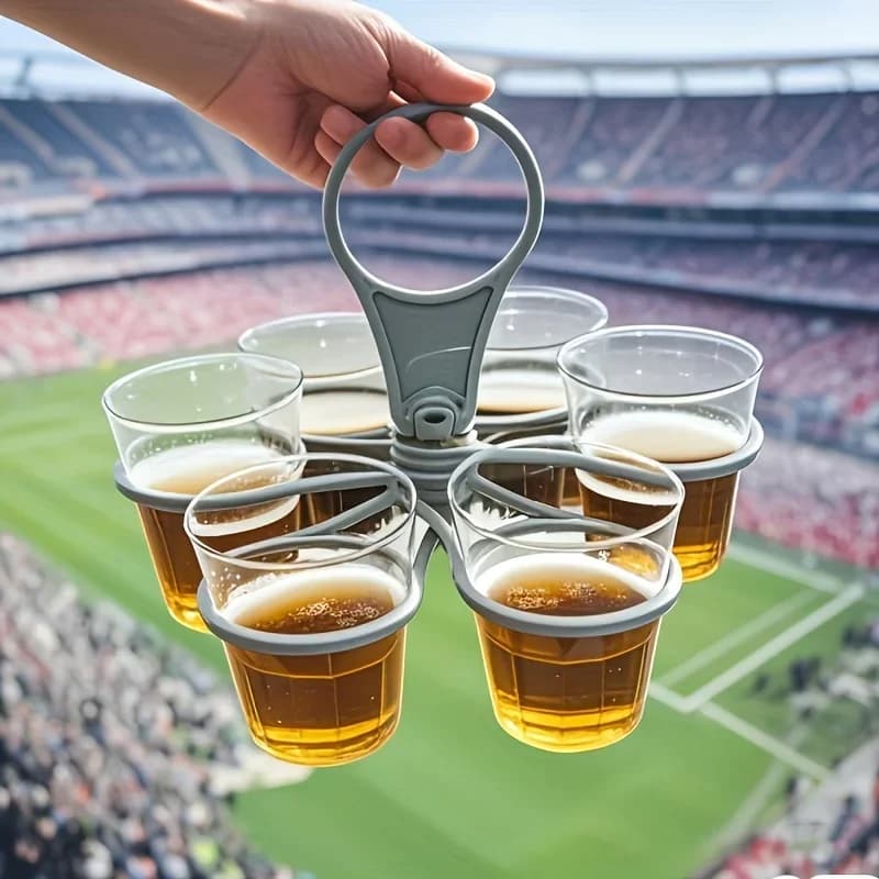 1/2er 6-Fächer tragbarer Getränkehalter, faltbares Getränketablett mit Griff, handlich für Outdoor-Picknicks und Partys, wiederverwendbarer Becherhalter