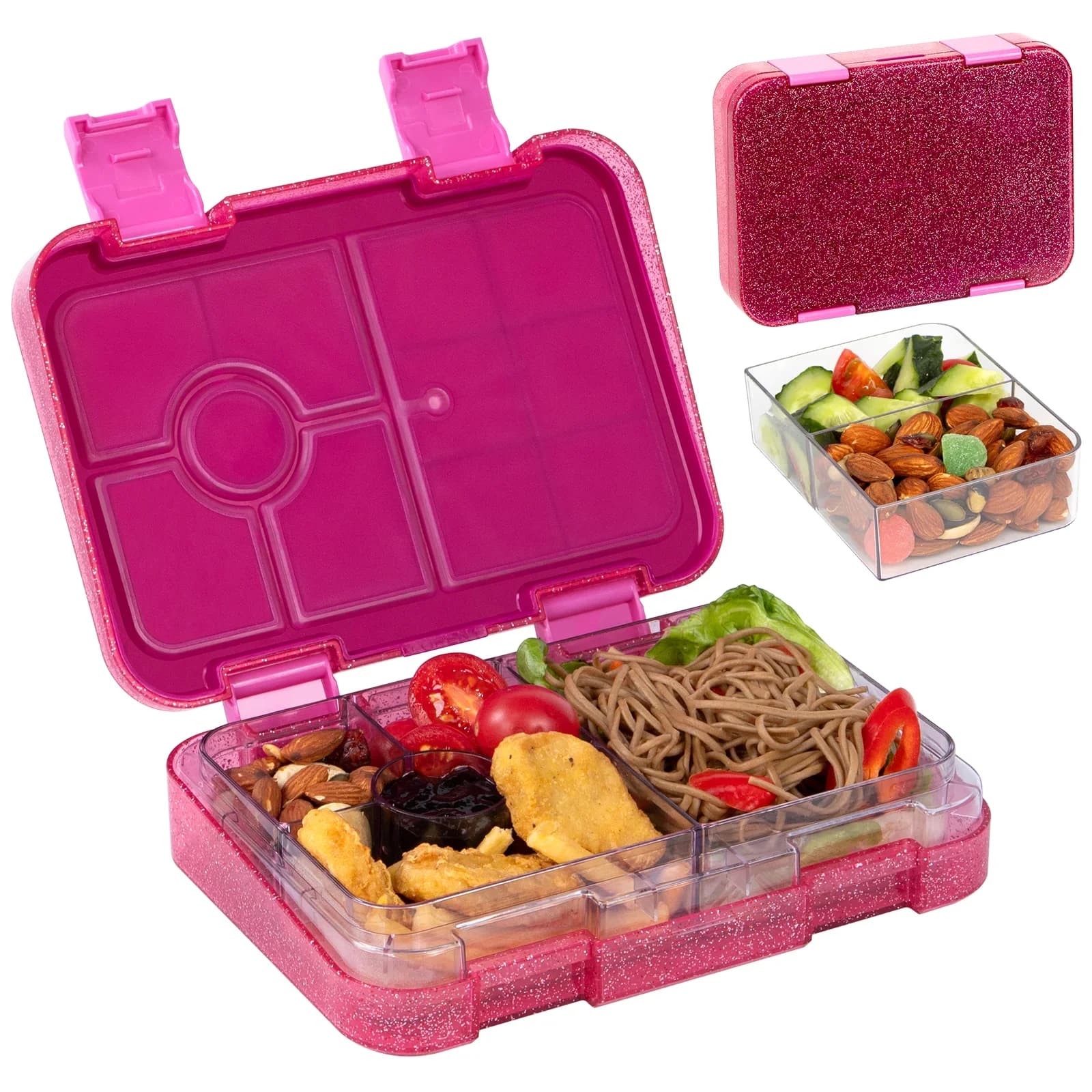 Tragbare, verschließbare Lunchbox, Bento-Box für Schüler, mikrowellengeeignet, für Schule und Büro, Behälter für Obst und Lebensmittel, mit Gabeln und Löffeln