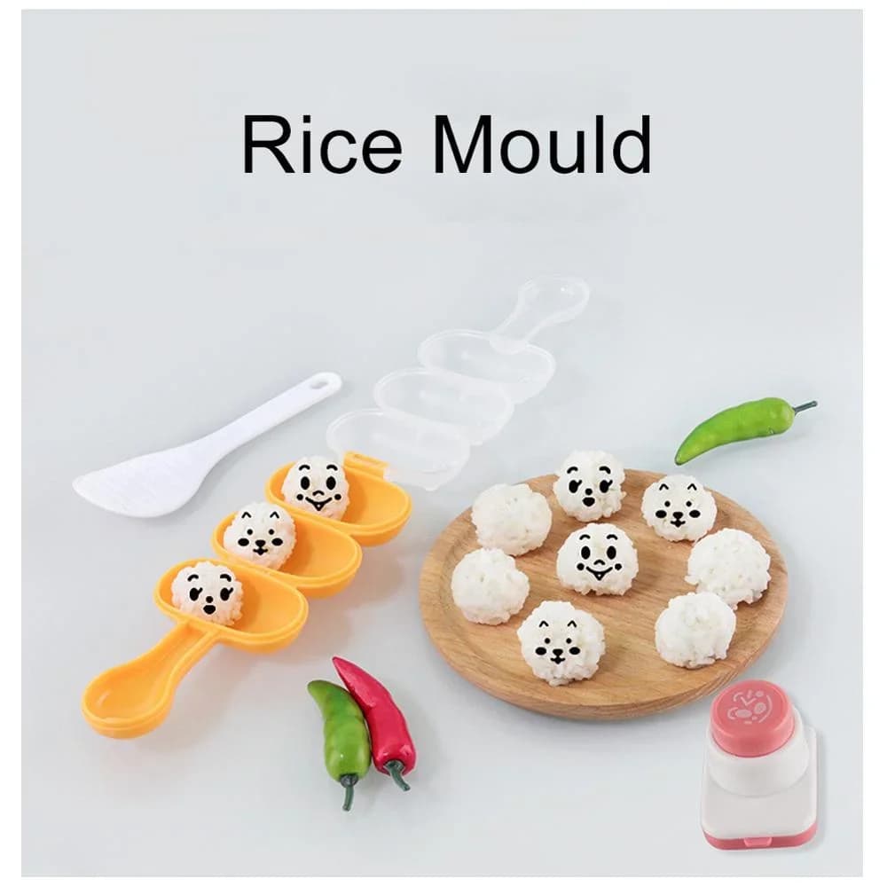 DIY Nori-Seetang-Stanze Reisbällchen-Formen Smiley-Cartoon-Reisbällchen Onigiri-Form Prägevorrichtung Sushi-Form Bento-Deko