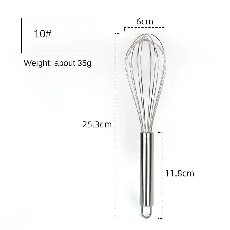 6/8/10/12 Zoll Schneebesen aus Edelstahl, Ballon-Draht-Handmixer zum Backen und Kochen von Sahne, Butter, Milch, Teig, Küchenhelfer