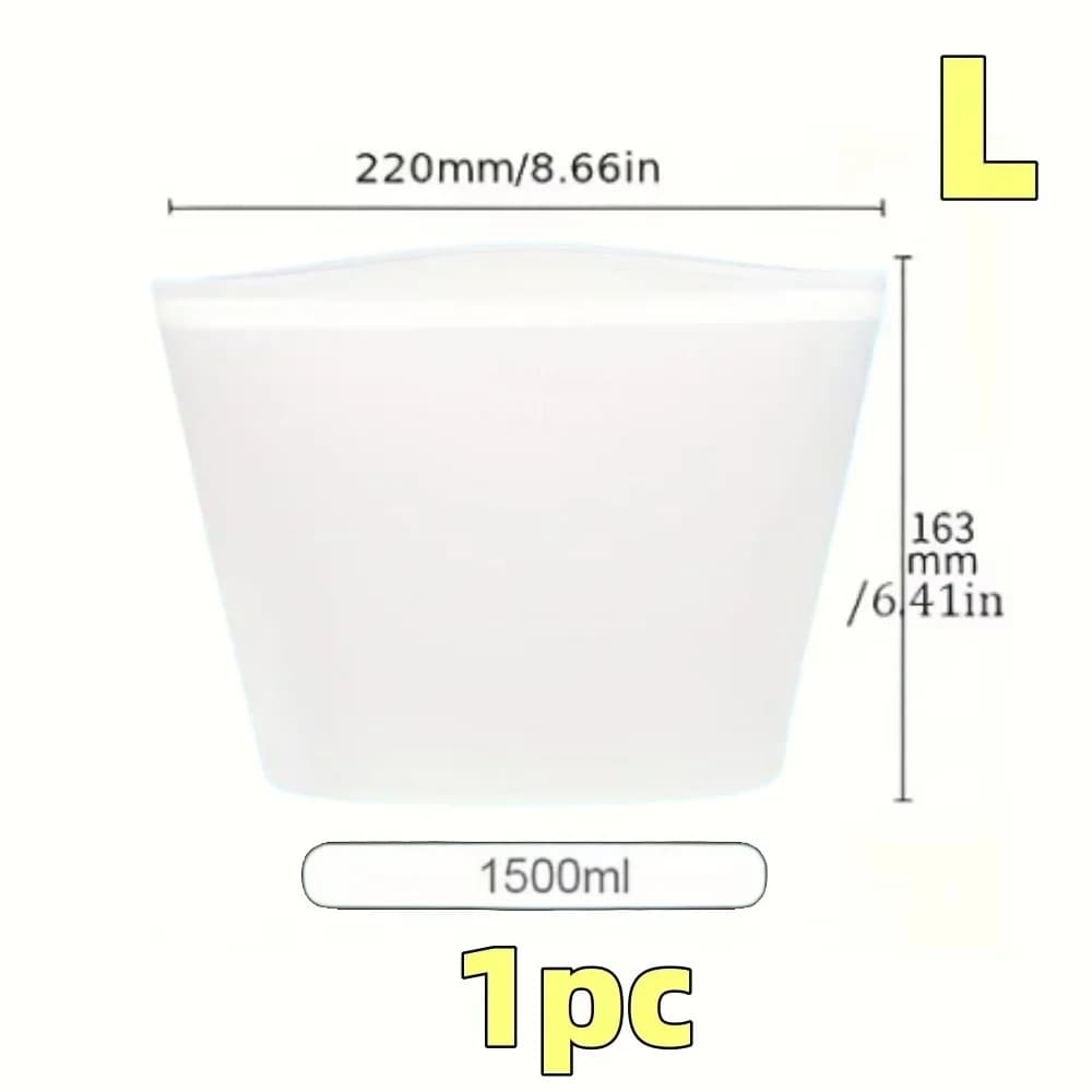 1/3-teiliges Silikon-Lebensmittelbehälter-Set, wiederverwendbare Aufbewahrungsbeutel, auslaufsicher, Ziplock-Beutel-Set für Kühlschrank/Gefrierschrank, Frischhalten, Küchenorganisation
