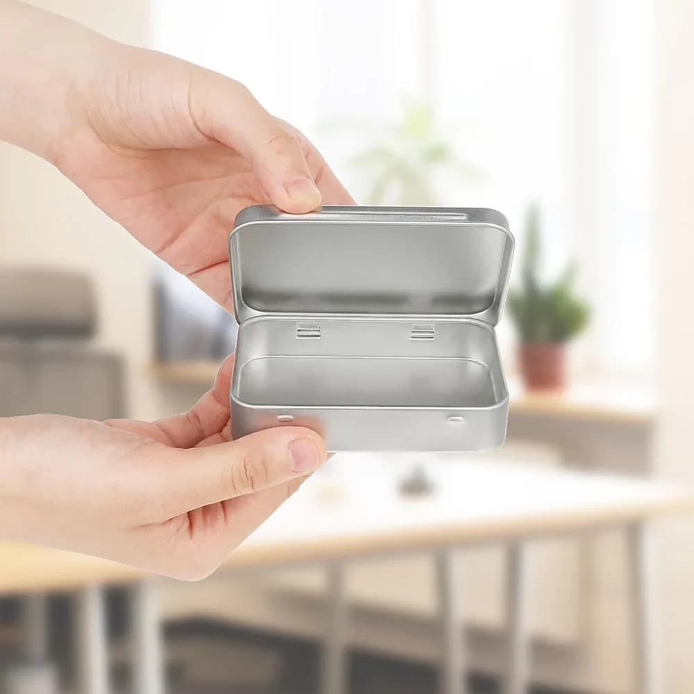 6 Stk. Metall-Dosenbox mit Scharnier, Mini tragbarer kleiner Aufbewahrungsbehälter mit Deckel für Zuhause, Bonbon- und Bastel-Organizer