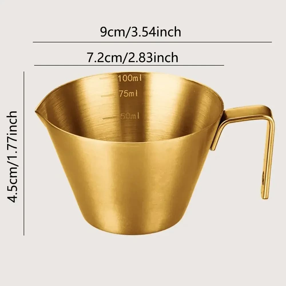 304 Edelstahl-Kaffeekonzentratbecher mit Skala, kleiner Milchmessbecher, Espressomessbecher, Küchenhelfer-Becher