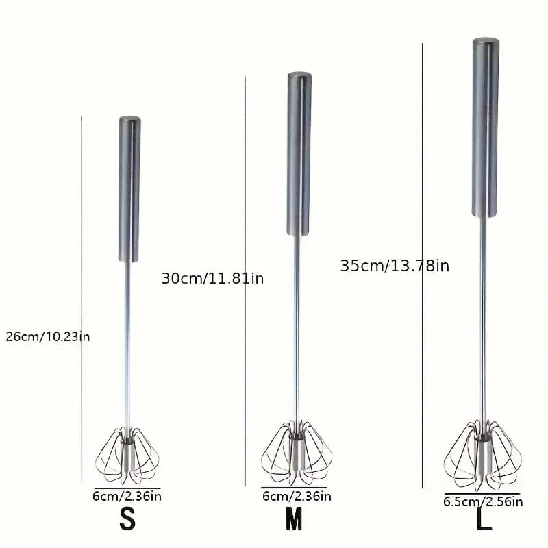 Edelstahl-Eierbesen, langlebiger halbautomatischer Mixer für müheloses Rühren, Mischen und Schlagen von Eiern und Sahne in der Küche und beim Backen