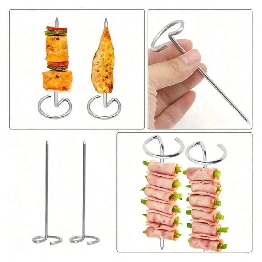10/20/30pcs Kabob-Spieße aus Edelstahl für Grillen, wiederverwendbares Kebab-Werkzeug, BBQ-Spieß aus Edelstahl, Chicken