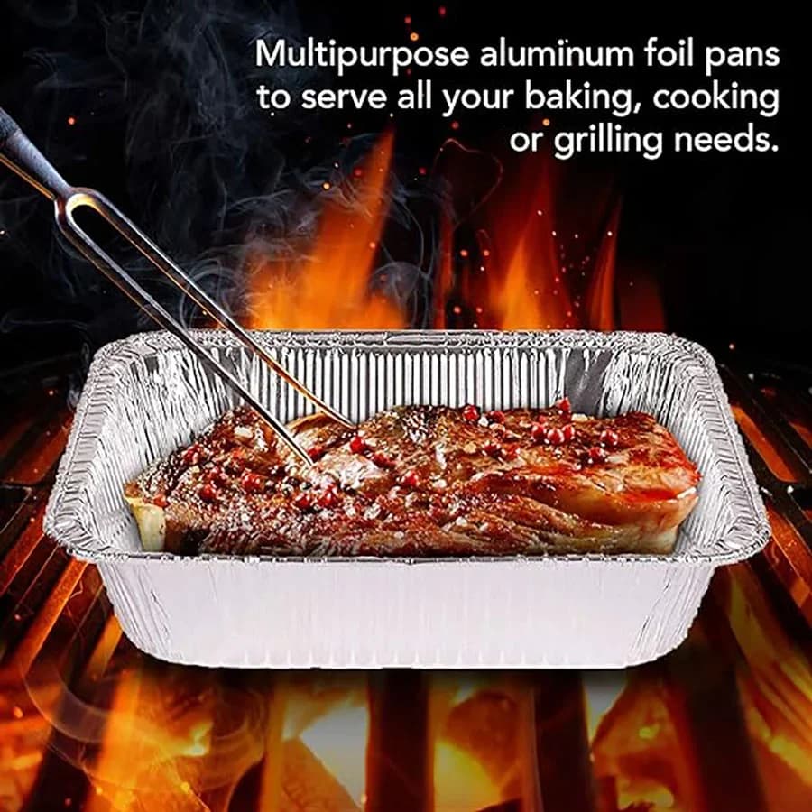 50pcs Einweg-Aluminiumfolie, verschiedene Größen, Aluschalen sind perfekt zum Kochen, Erhitzen, Aufbewahren und Zubereiten von Speisen.