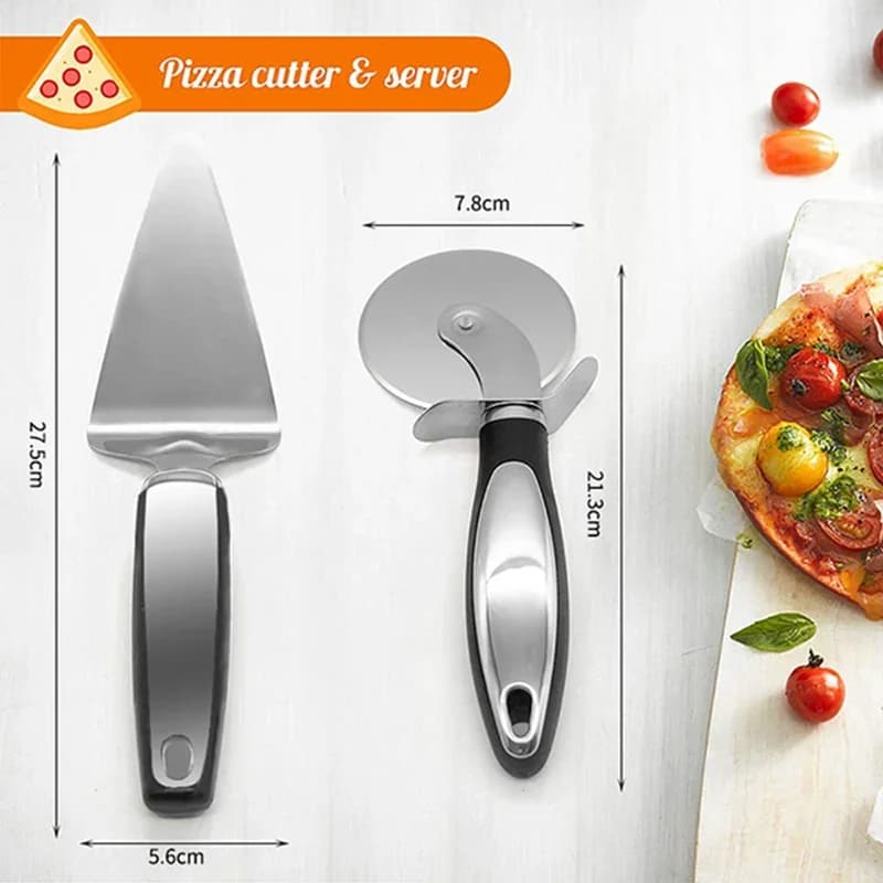 Premium Pizza-Rad aus Edelstahl für die Küche, Servierwerkzeug, Messer für Zuhause, Waffeln, Kekse, Kuchen, Brot, Teigschneider, Backzubehör