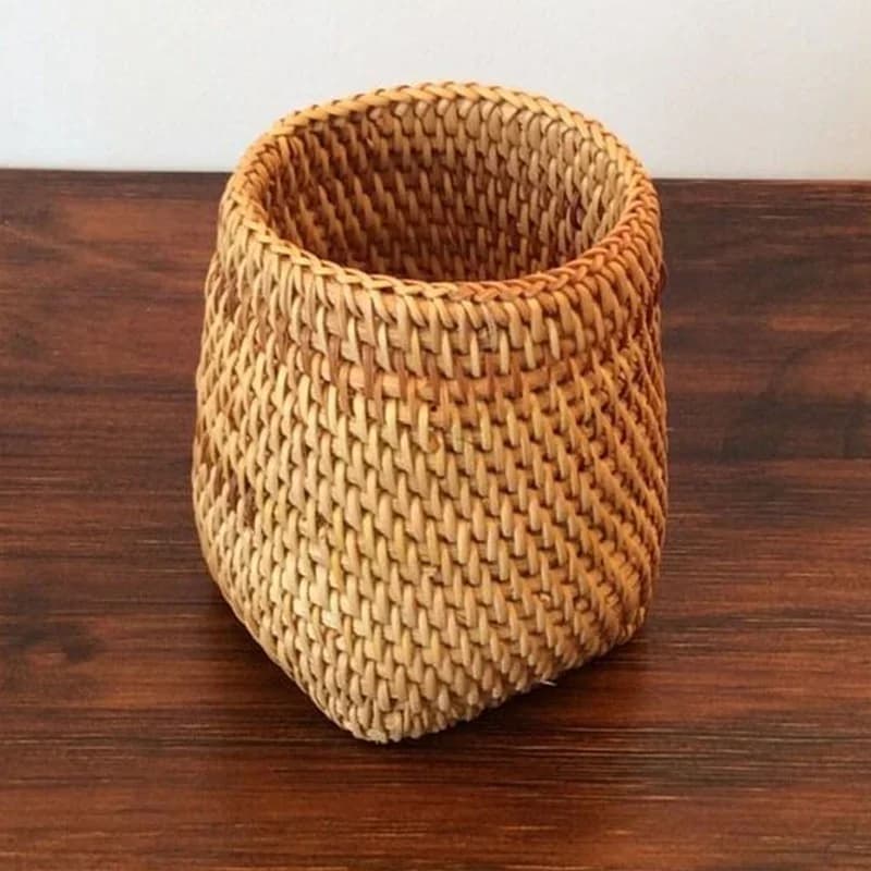 Rattan-Organizer für den Haushalt, Aufbewahrungsbox für Essstäbchen, Schaufeln, Löffel, Tischmesser und Gabeln