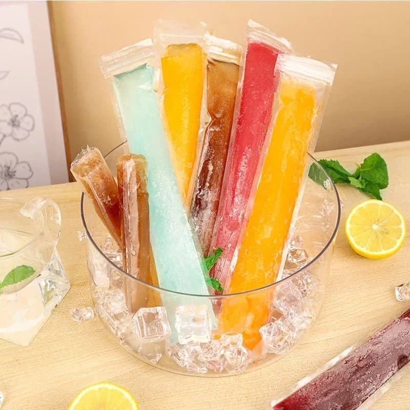 50/100/200er Einweg-Transparente Eis am Stiel-Beutel für Saft, Joghurt, Schokolade, transparente Eisform, Küchenzubehör