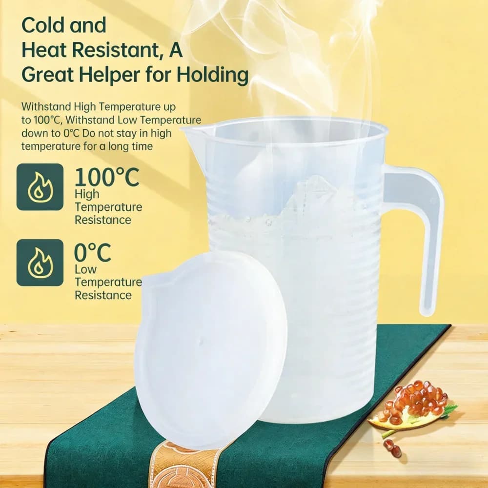 100-5000ml Küchen-Messbecher in Lebensmittelqualität ohne Deckel, mit Deckel-Skala, PC, hochtemperaturbeständig, Kunststoff-Becher für Milchtee-Shops