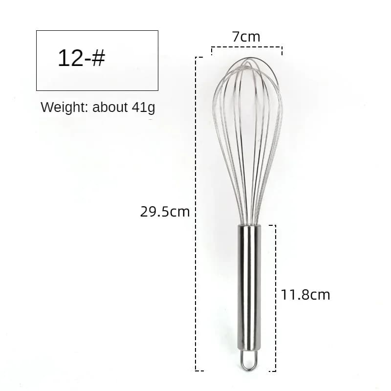 6/8/10/12 Zoll Schneebesen aus Edelstahl, Ballon-Draht-Handmixer zum Backen und Kochen von Sahne, Butter, Milch, Teig, Küchenhelfer