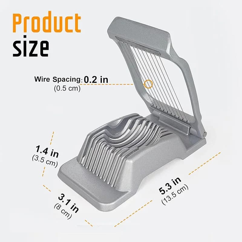 Robuster Eierschneider aus Aluminium für hartgekochte Eier, Erdbeerschneider aus Edelstahl-Draht, Multi-Eierschneider für weiches Obst