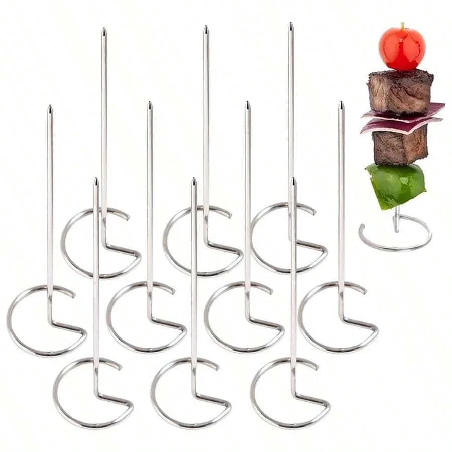 10/20/30pcs Kabob-Spieße aus Edelstahl für Grillen, wiederverwendbares Kebab-Werkzeug, BBQ-Spieß aus Edelstahl, Chicken