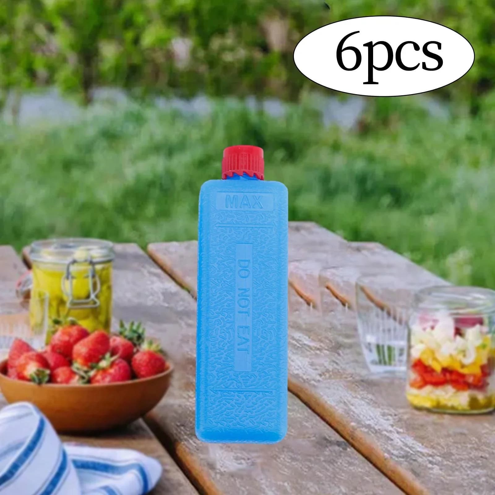 6-12PCS Eisblöcke, wiederverwendbare rechteckige Kühlakkus für Gefrierfach, für Outdoor-Camping, Picknicks, Grillfeste, Reisen