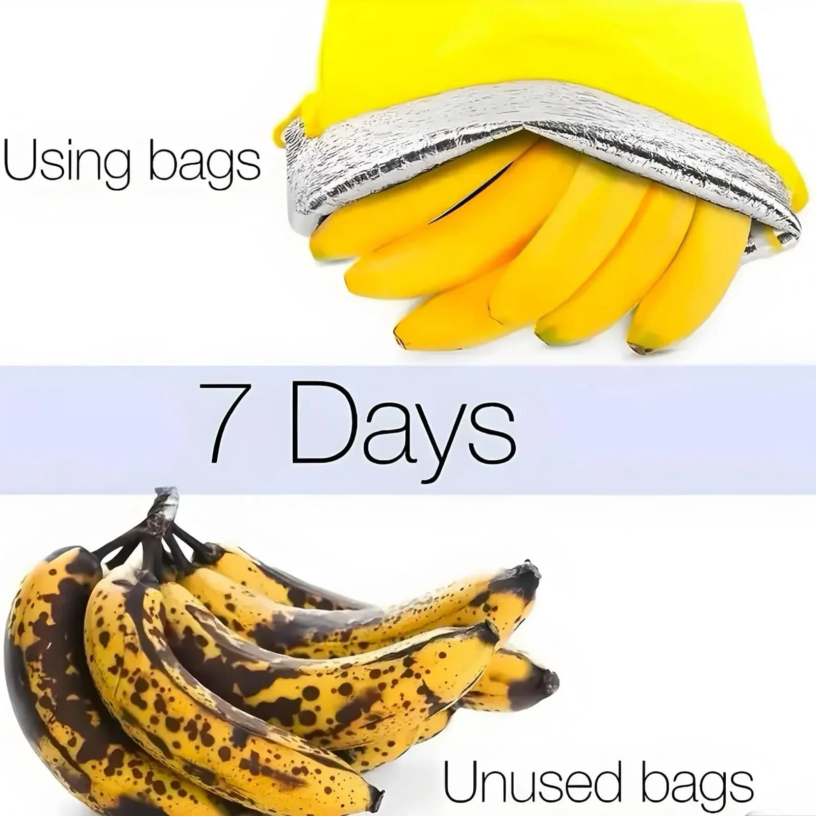 1/2/3/5pcs gelbe Bananen-Aufbewahrungsbeutel, Salat-Aufbewahrungsbeutel, verhindert Gerüche, 2 Wochen frisch haltend, Bündel, isolierte Aluminiumfolienbeutel