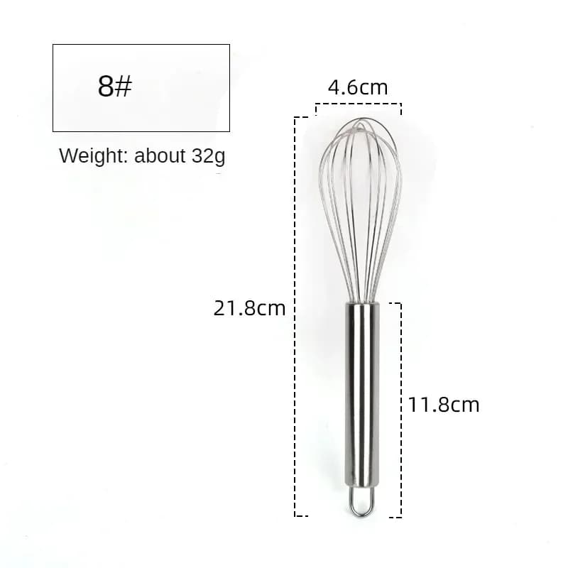 6/8/10/12 Zoll Schneebesen aus Edelstahl, Ballon-Draht-Handmixer zum Backen und Kochen von Sahne, Butter, Milch, Teig, Küchenhelfer