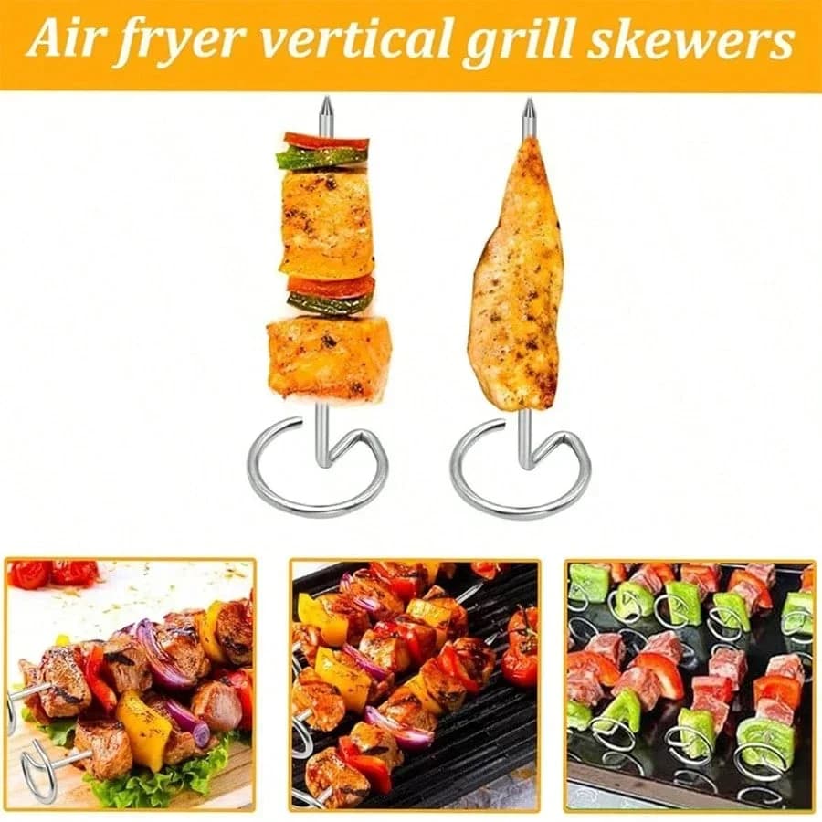 10/20/30pcs Kabob-Spieße aus Edelstahl für Grillen, wiederverwendbares Kebab-Werkzeug, BBQ-Spieß aus Edelstahl, Chicken