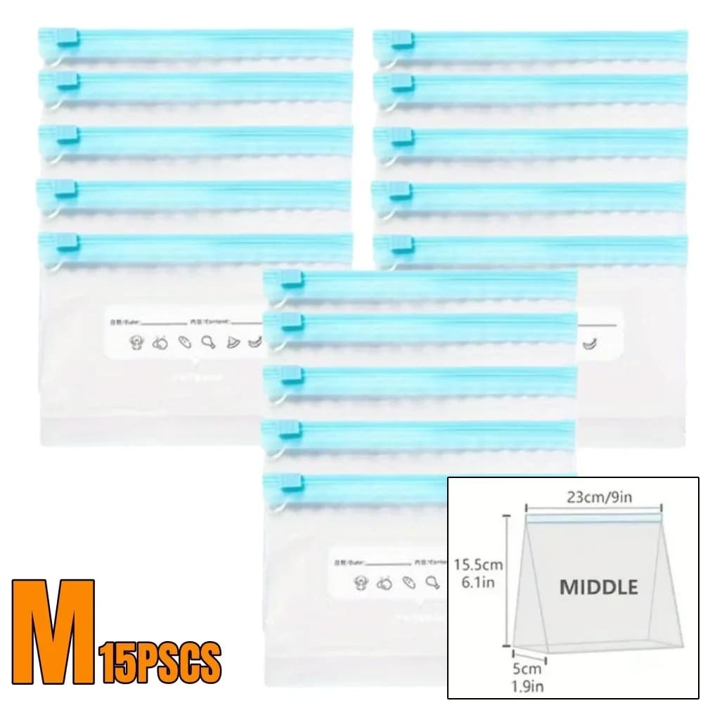 10-90pcs Frischhaltetüten mit Reißverschluss, versiegelte Lebensmittelbeutel für Obst, Getreide, Gemüse, Fleisch, auslaufsicher, gefriergeeignet