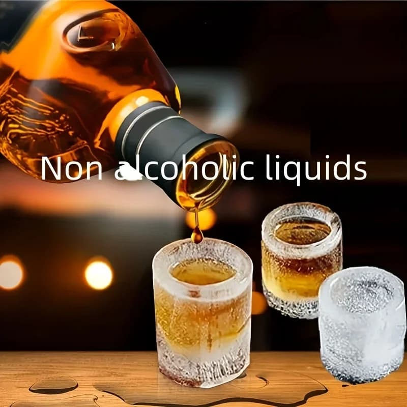 Silikon-Eiswürfelform mit vier Löchern, Presse für Eisblöcke, kreative runde Becherform-Eisformen für Whisky, Bier, Bar, Küchenwerkzeuge