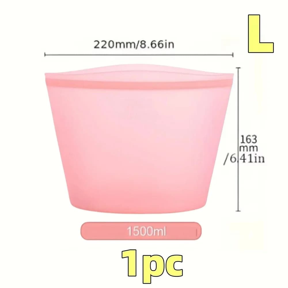 1/3-teiliges Silikon-Lebensmittelbehälter-Set, wiederverwendbare Aufbewahrungsbeutel, auslaufsicher, Ziplock-Beutel-Set für Kühlschrank/Gefrierschrank, Frischhalten, Küchenorganisation