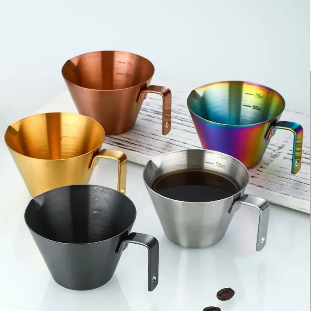 304 Edelstahl-Kaffeekonzentratbecher mit Skala, kleiner Milchmessbecher, Espressomessbecher, Küchenhelfer-Becher