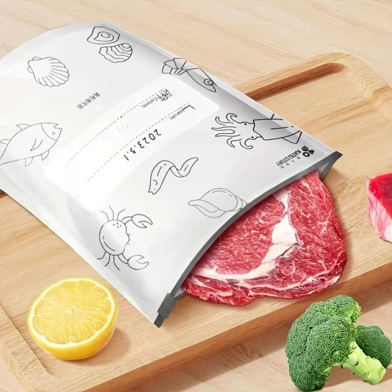 10/60 Stück Aufbewahrungsbeutel aus Aluminiumfolie, gefriergeeignet, wiederverschließbar, Organizer für Lebensmittelverpackung, wiederverwendbar, geruchsdicht, Küchen-Essential