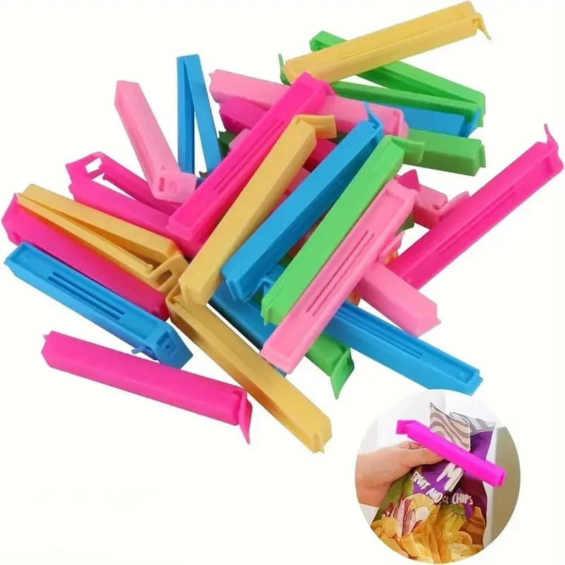5-30pcs bunte Verschlussclips, feuchtigkeitsdichter Frischhalte-Snackbeutel-Verschlussclip für Plastiktüten, wiederverwendbares Küchenzubehör