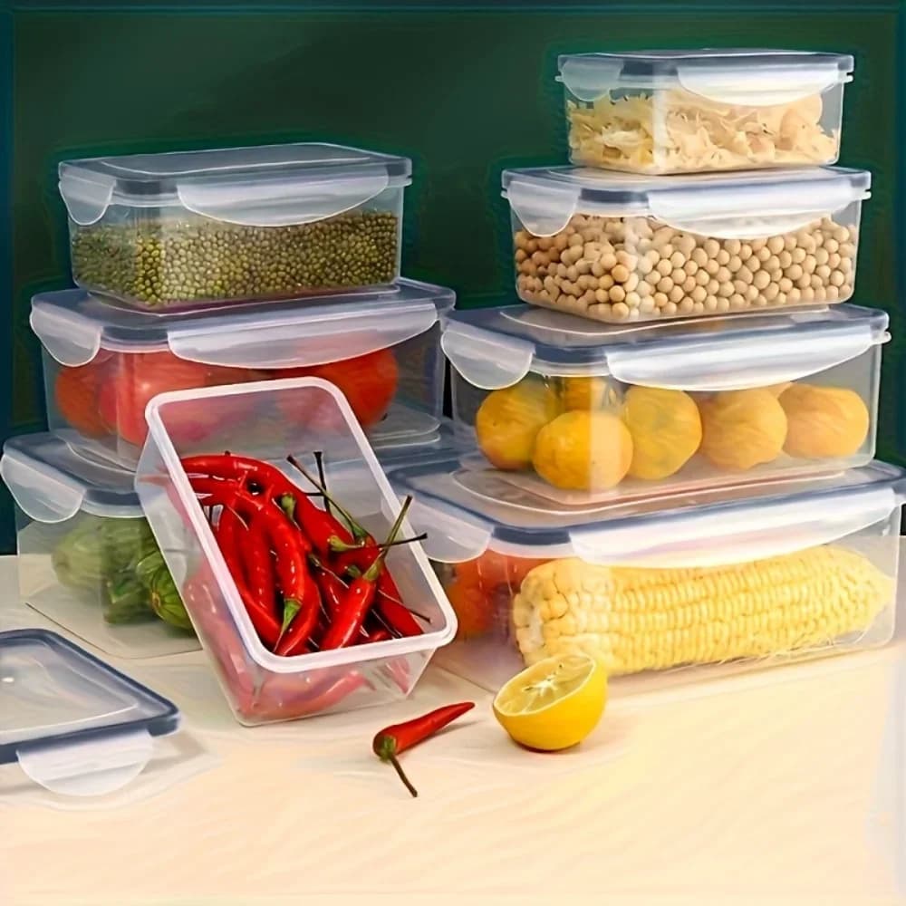 8-teilige BPA-freie luftdichte Lebensmittelbehälter mit Verschlussdeckeln - mikrowellen-/gefriergeeignetes PP-Kunststoff-Aufbewahrungsset für Trockenwaren/Obst/Gemüse