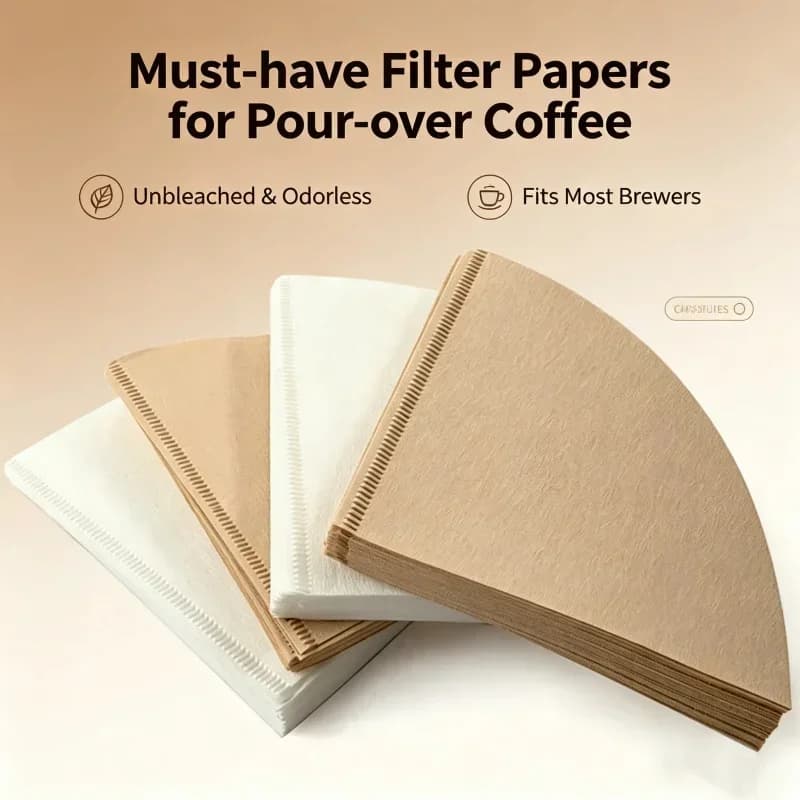 40/100Pcs V-Form Kaffeefilterpapier, ungebleicht, Einweg, lebensmittelecht, V60 Kaffeefilter für Pour-Over-Kaffeemaschine, Filterkaffee