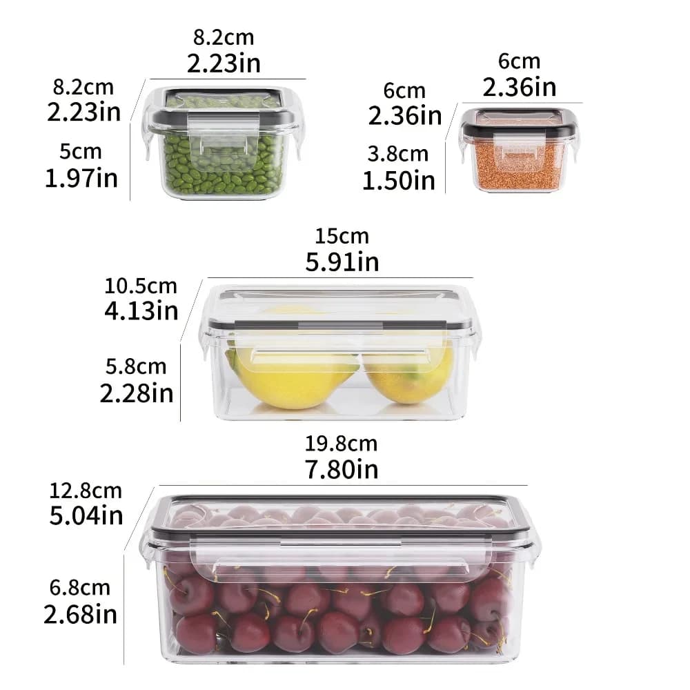 8-teilige BPA-freie luftdichte Lebensmittelbehälter mit Verschlussdeckeln - mikrowellen-/gefriergeeignetes PP-Kunststoff-Aufbewahrungsset für Trockenwaren/Obst/Gemüse