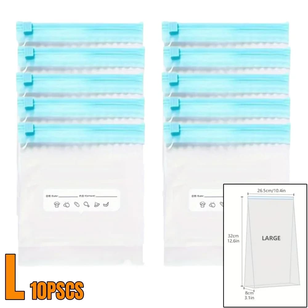 10-90pcs Frischhaltetüten mit Reißverschluss, versiegelte Lebensmittelbeutel für Obst, Getreide, Gemüse, Fleisch, auslaufsicher, gefriergeeignet