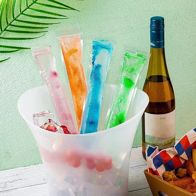 50/100/200er Einweg-Transparente Eis am Stiel-Beutel für Saft, Joghurt, Schokolade, transparente Eisform, Küchenzubehör