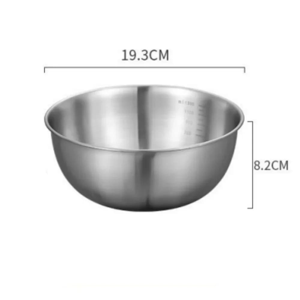 1-3 Edelstahl-Schüsselset mit Skala zum Kochen, Backen und zur Lebensmittelaufbewahrung, große Fassungsvermögen-Mischschüsseln für die Küche