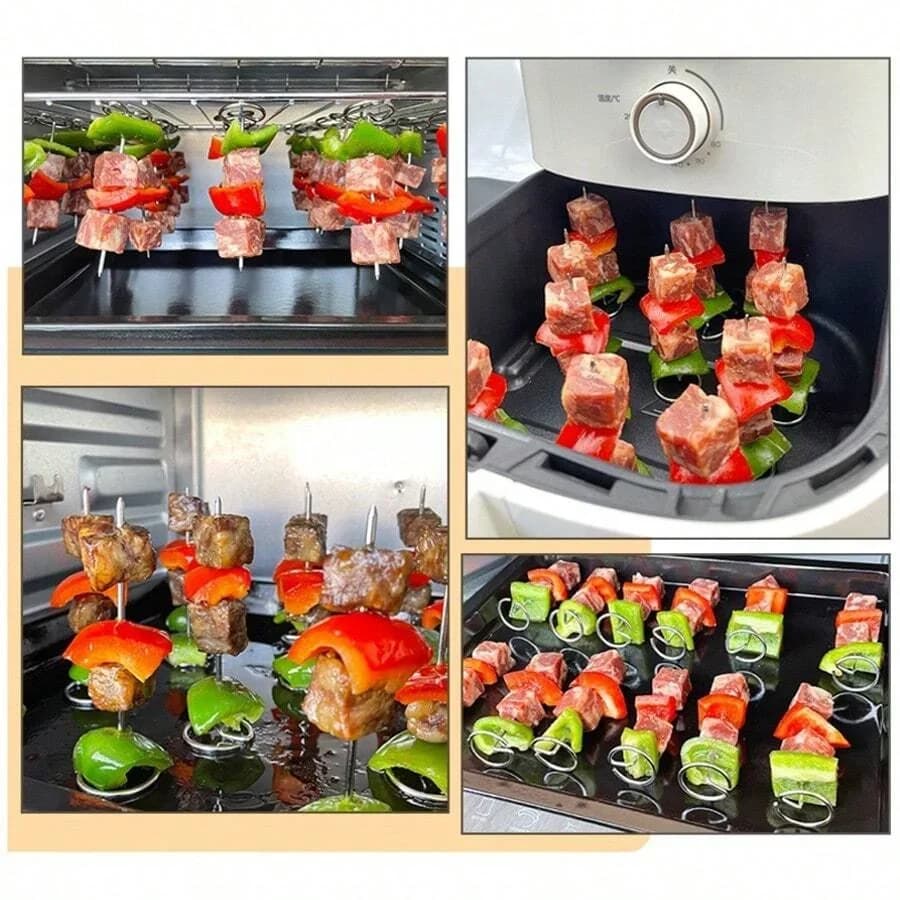 10/20/30pcs Kabob-Spieße aus Edelstahl für Grillen, wiederverwendbares Kebab-Werkzeug, BBQ-Spieß aus Edelstahl, Chicken