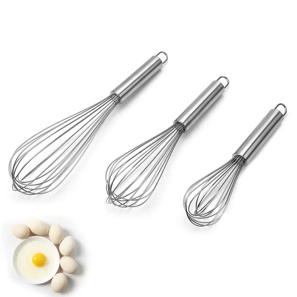 6/8/10/12 Zoll Schneebesen aus Edelstahl, Ballon-Draht-Handmixer zum Backen und Kochen von Sahne, Butter, Milch, Teig, Küchenhelfer