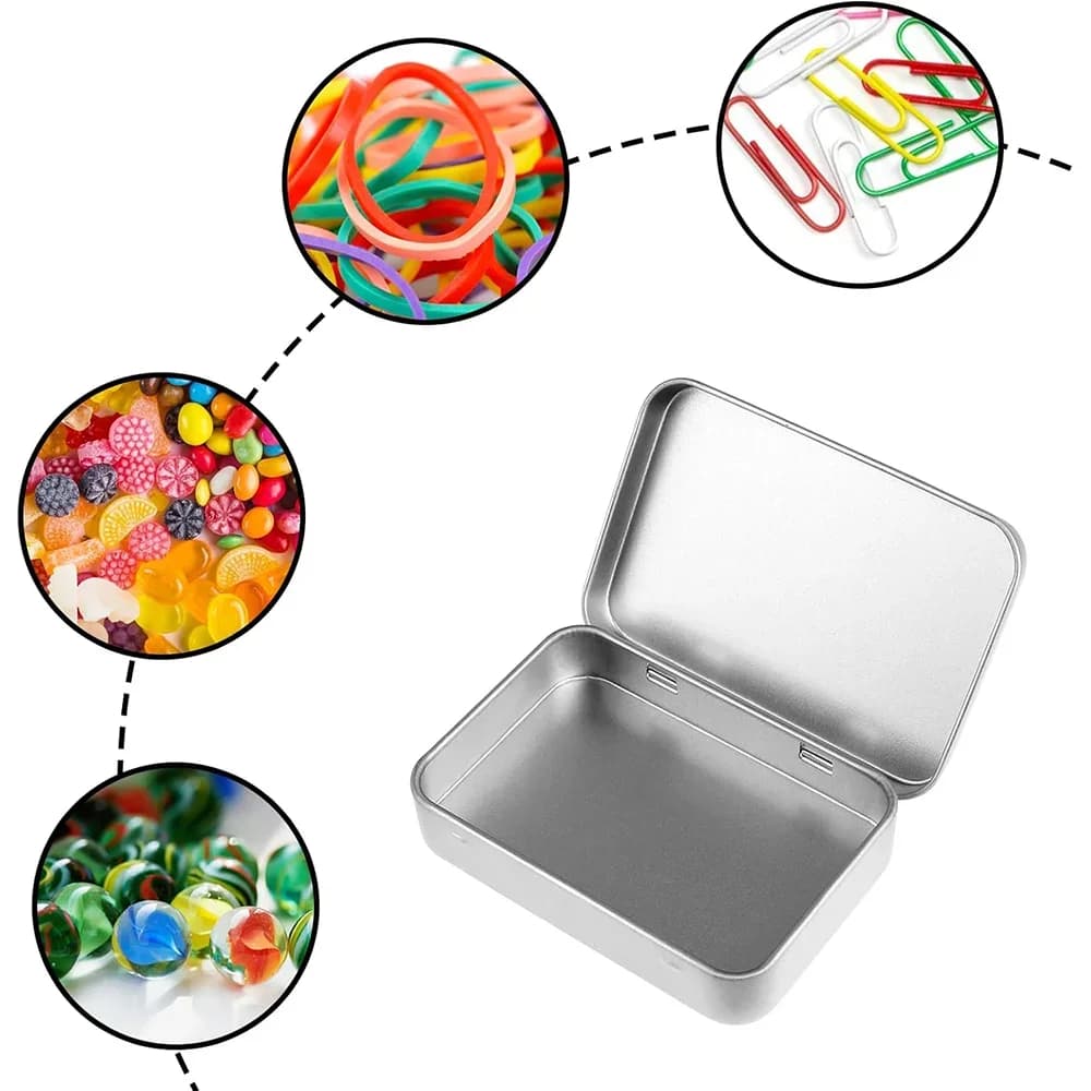 6 Stk. Metall-Dosenbox mit Scharnier, Mini tragbarer kleiner Aufbewahrungsbehälter mit Deckel für Zuhause, Bonbon- und Bastel-Organizer