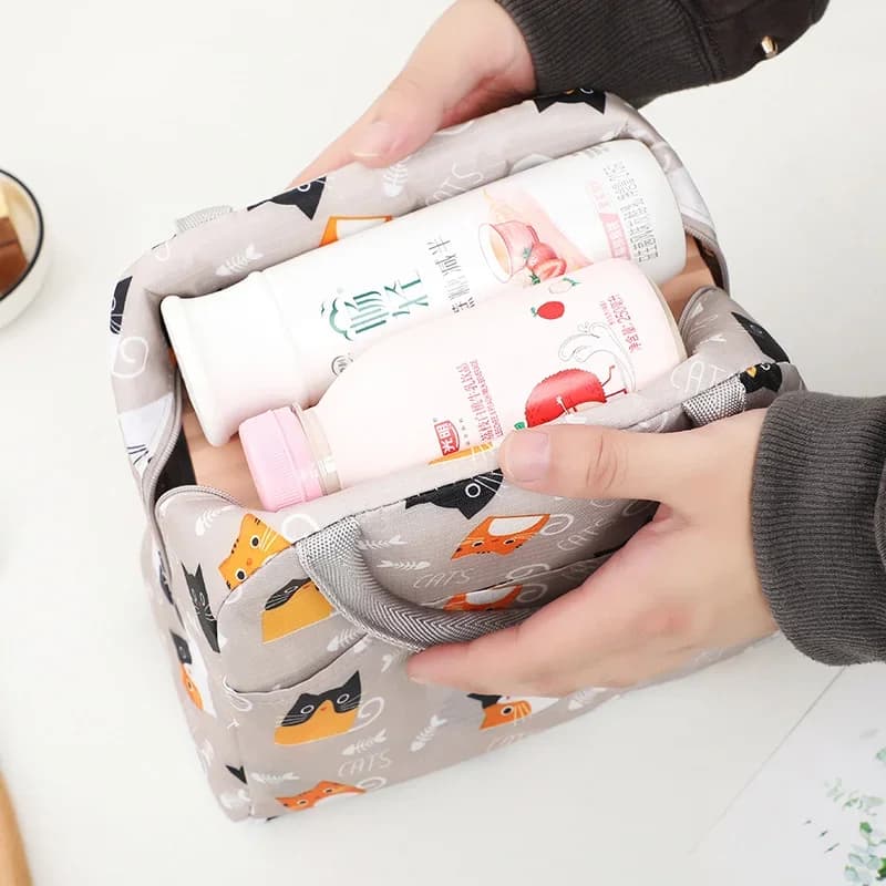 Bunte isolierte Lunch-Tasche mit großem Fassungsvermögen und Aluminiumfolie, verstärkte Bento-Tasche, isolierte Lunch- und Aufbewahrungstasche