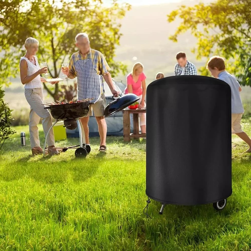 Raweao Kettle BBQ-Abdeckung Weber wasserdichte Grillabdeckung, runde BBQ-Regenschutzabdeckung für draußen, Oxford-Abdeckung, 57Cm