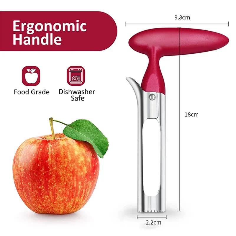 Premium-Apfelausstecher aus Edelstahl, Kernentferner für Äpfel und Birnen, Obstschneider, Entkerner, Slicer-Messer, Küchen-Gemüsewerkzeug