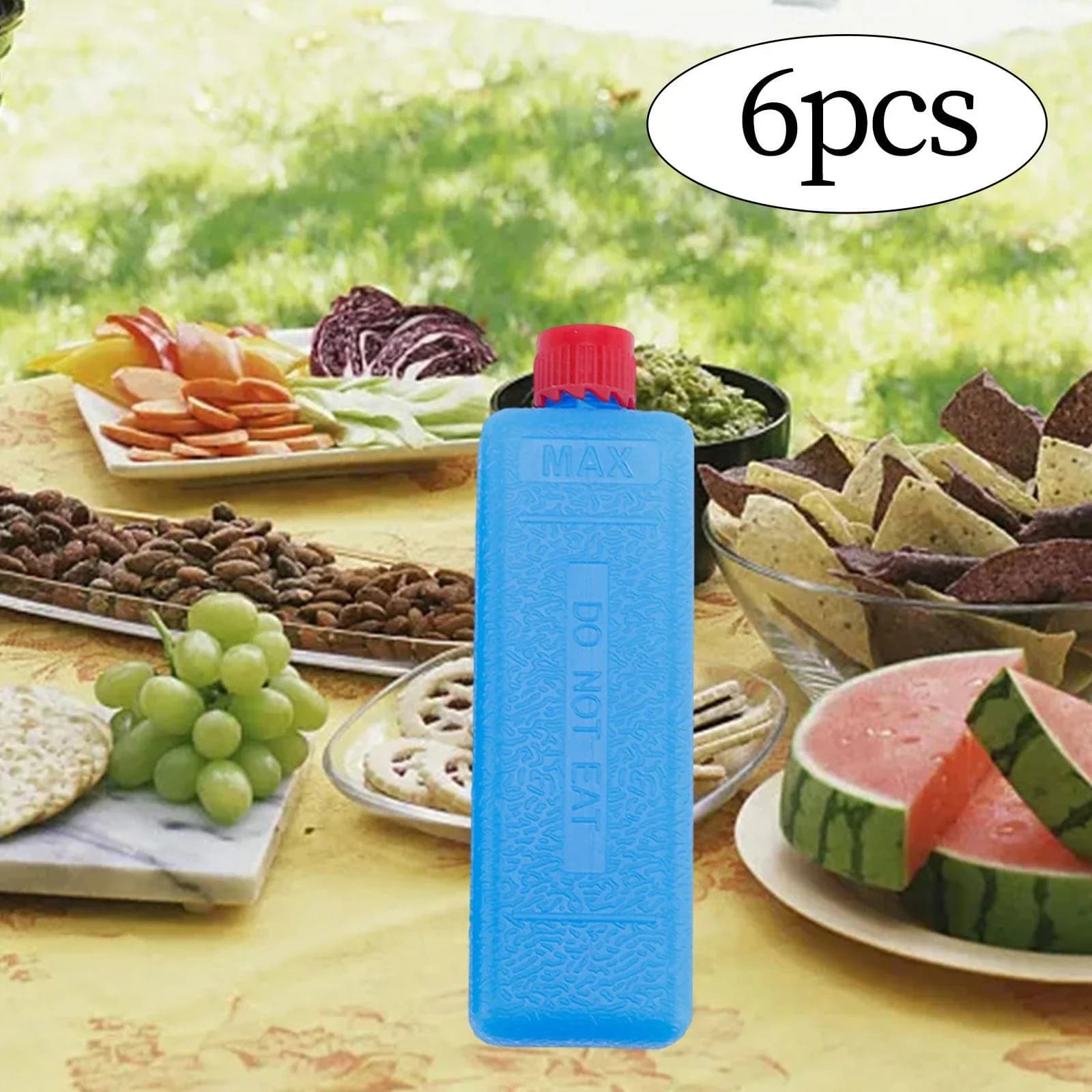 6-12PCS Eisblöcke, wiederverwendbare rechteckige Kühlakkus für Gefrierfach, für Outdoor-Camping, Picknicks, Grillfeste, Reisen