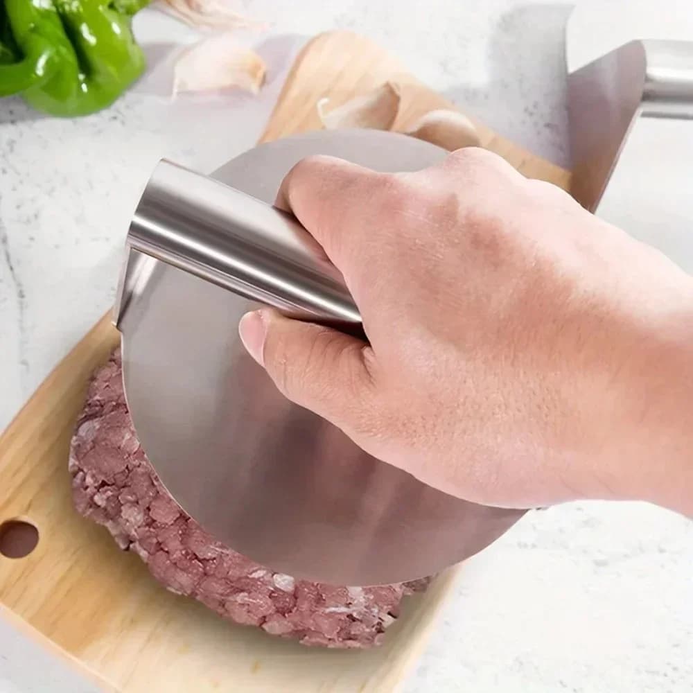 Neuer Smash-Burger-Presse aus Edelstahl | Robuste Patty-Presse & Zerdrückform für BBQ, Grillen, Küche (Antihaft)