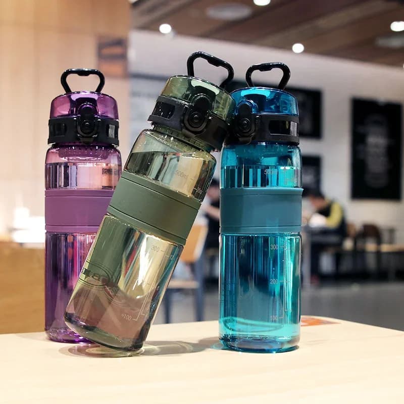 500ml Sport-Wasserflasche, tragbarer, auslaufsicherer Plastikbecher mit Teefilter für Tour, Fitnessstudio, Outdoor-Fitness, transparenter Becher