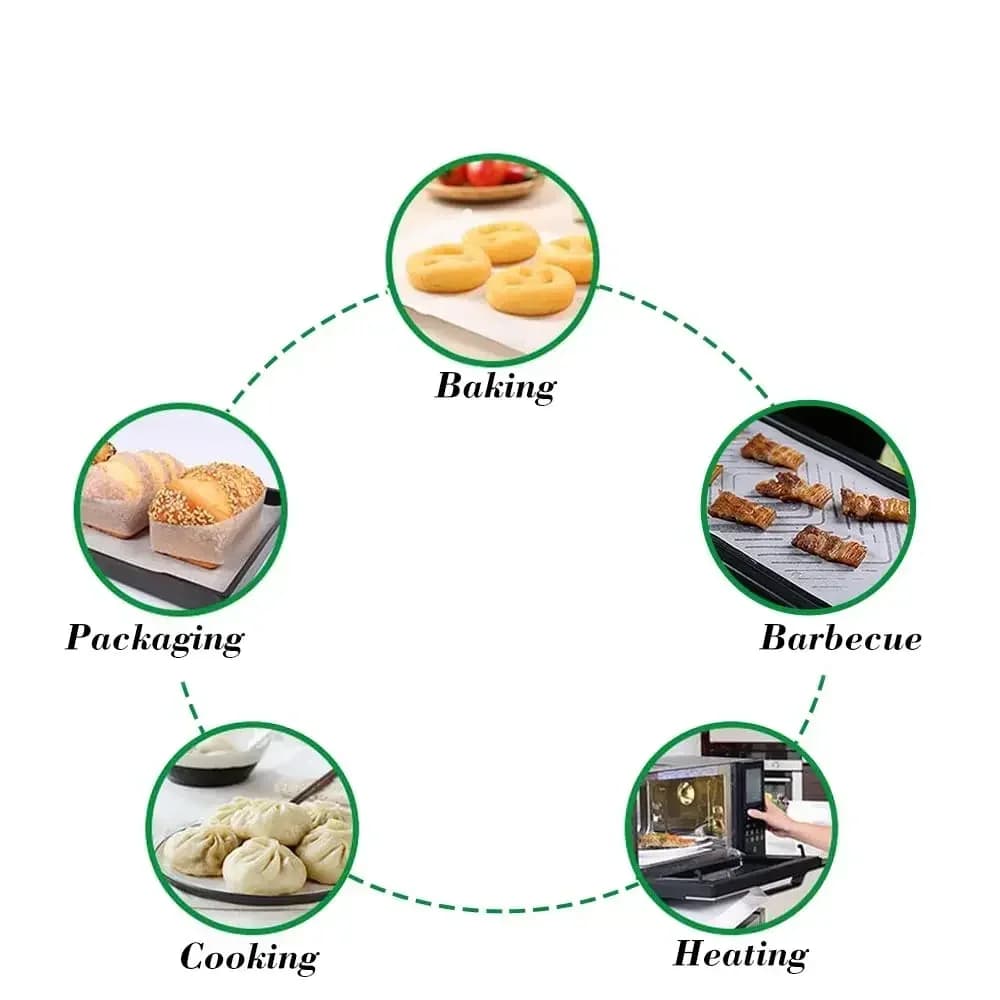 Backpapier-Zuschnitte, Antihaft-Backpapier, vorgeschnitten, zum Backen, Grillen, Air Fryer, Dämpfen, Brot, Cupcake, Keks